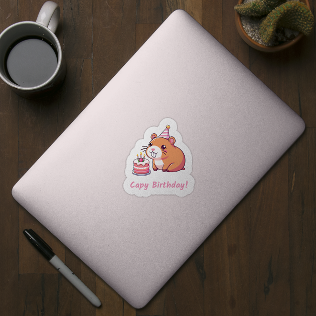 Capy Birthday Capybara Kawaii by ThesePrints